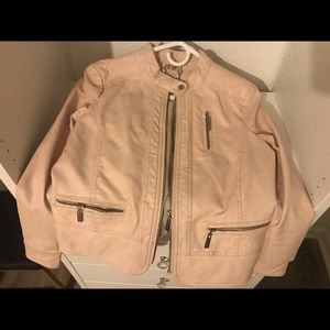 Extra large pink leather jacket